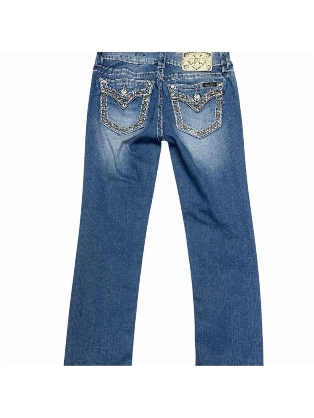 Miss Me JE7189C2 Med 230 Women's Low Rise CropJeans Size 28 Embroidered Denim